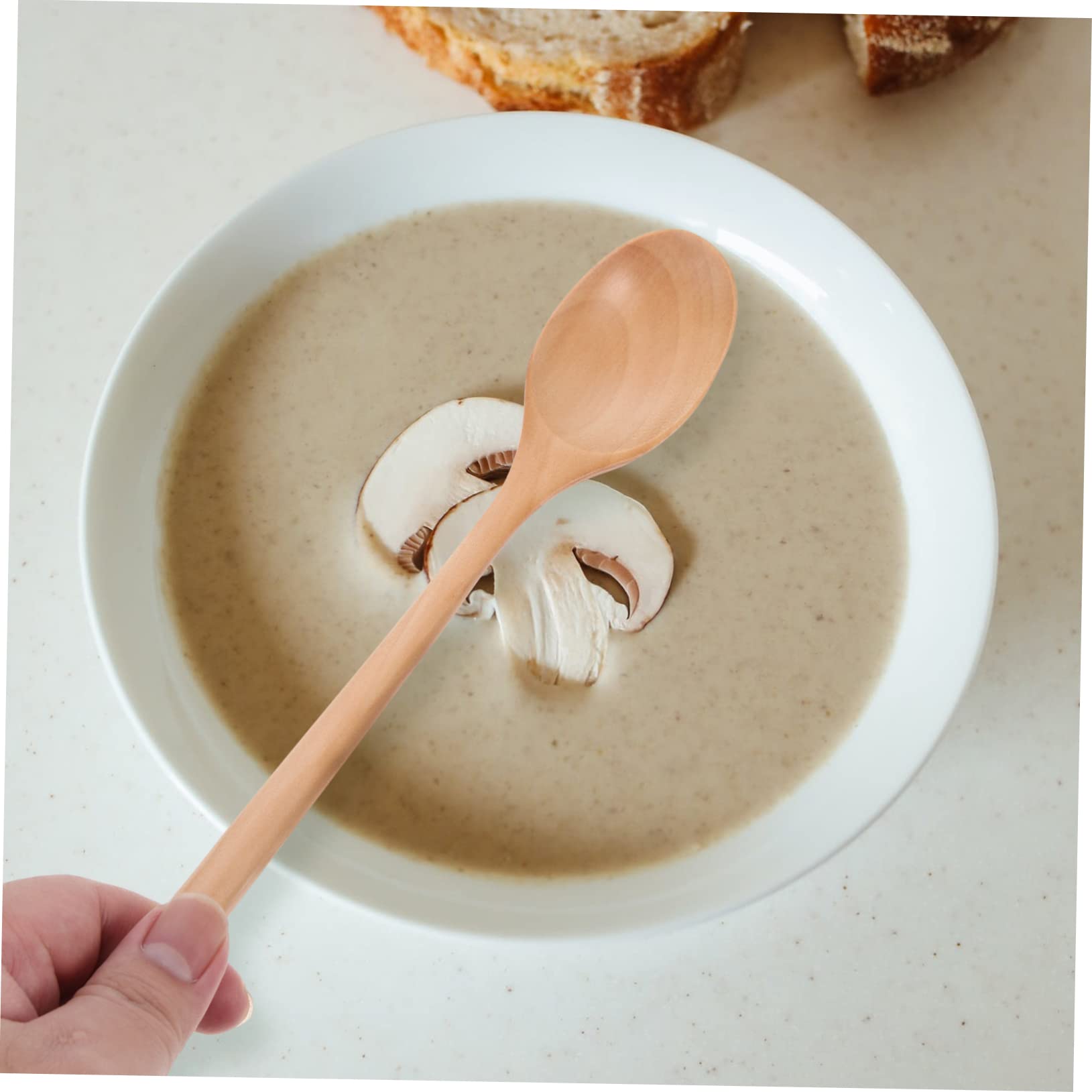 Unomor 6pcs Long Handle Old Lacquer Spoon Dinner Japanese Spoon Multi-function Soup Spoons Kitchen Supplies Asian Spoons Small Spoons Cookware Japanese Soup Spoon Korean Spoons Wooden