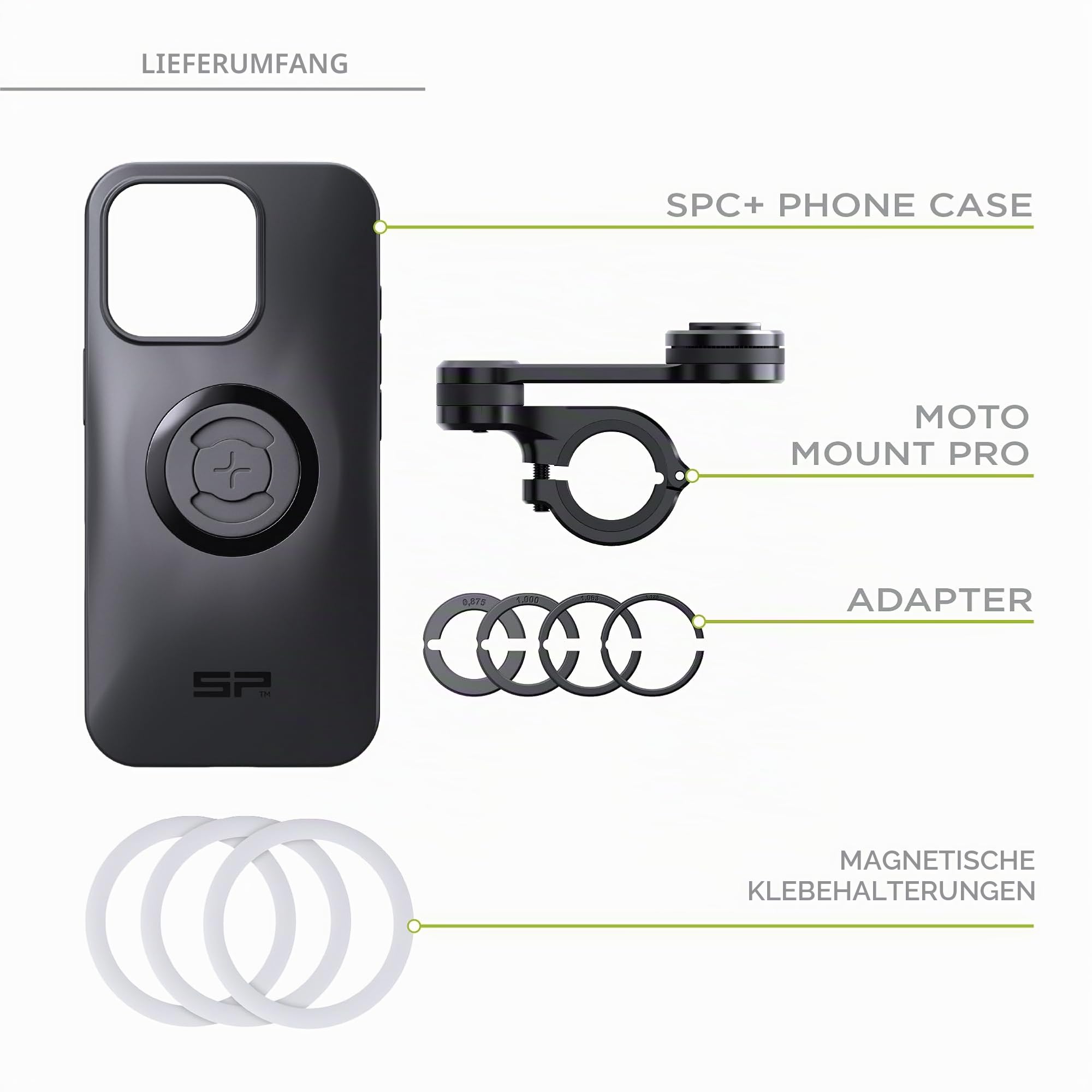 SP CONNECT Moto Bundle | SPC+ | kompatibel mit Samsung S20 FE | Handyhalter für Motorrad Bike Moped Roller | Gadget Halterung für Navi
