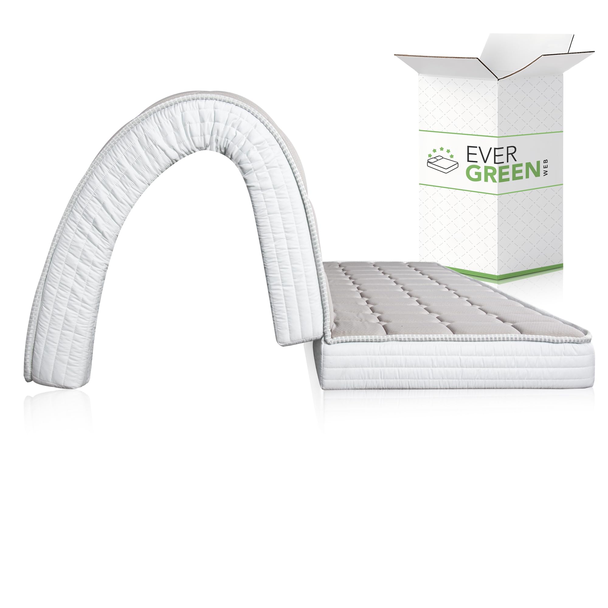EVERGREENWEB - Colchón Clic clac de Matrimonio 160x190 cm h 10 para sofá Cama con Espuma viscoelástica, Plegable, Pliegue en el Asiento, Ortopédico, hipoalergénico, Cordones de fijación