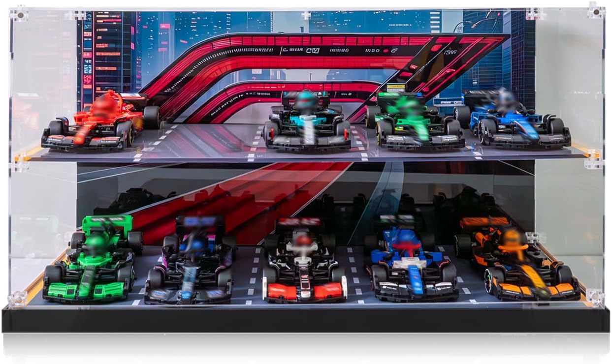 Vetrina in acrilico per Lego Speed Champions 10 in 1 F1 Car 77242,77243,77244,77245,77246,77247,77248,77249,77250,77251, contenitore antipolvere (senza modello)