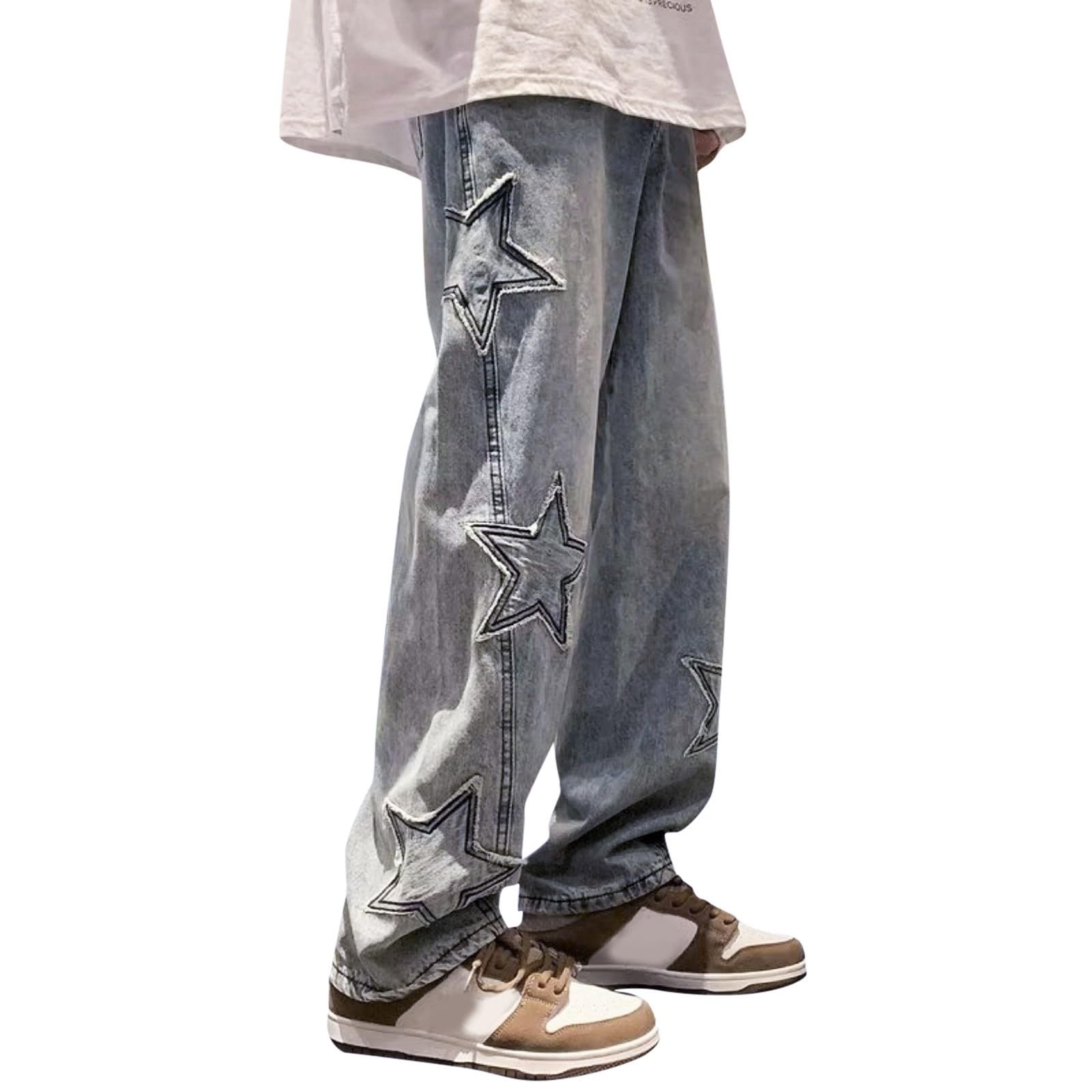 Pantalones Vaqueros Mujer Rectos Elásticos Bolsillos Verano Bootcut Mezclillas Bolsillo Deportes Campana Elefante Monocolor de con Cremallera y Parches Estrella para Primavera Otoño
