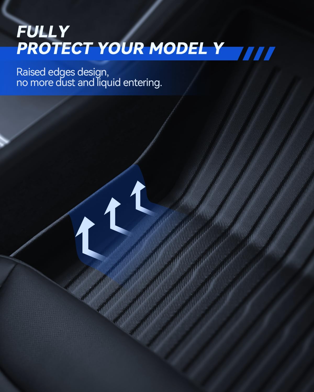 9 sztuk wykładzin do Tesla Model Y 2025-2026 Premium/Performance TPE na każdą pogodę, wysoka krawędź 3D, antypoślizgowa, wodoodporna, wykładzina do drugiego rzędu siedzeń, tylna osłona