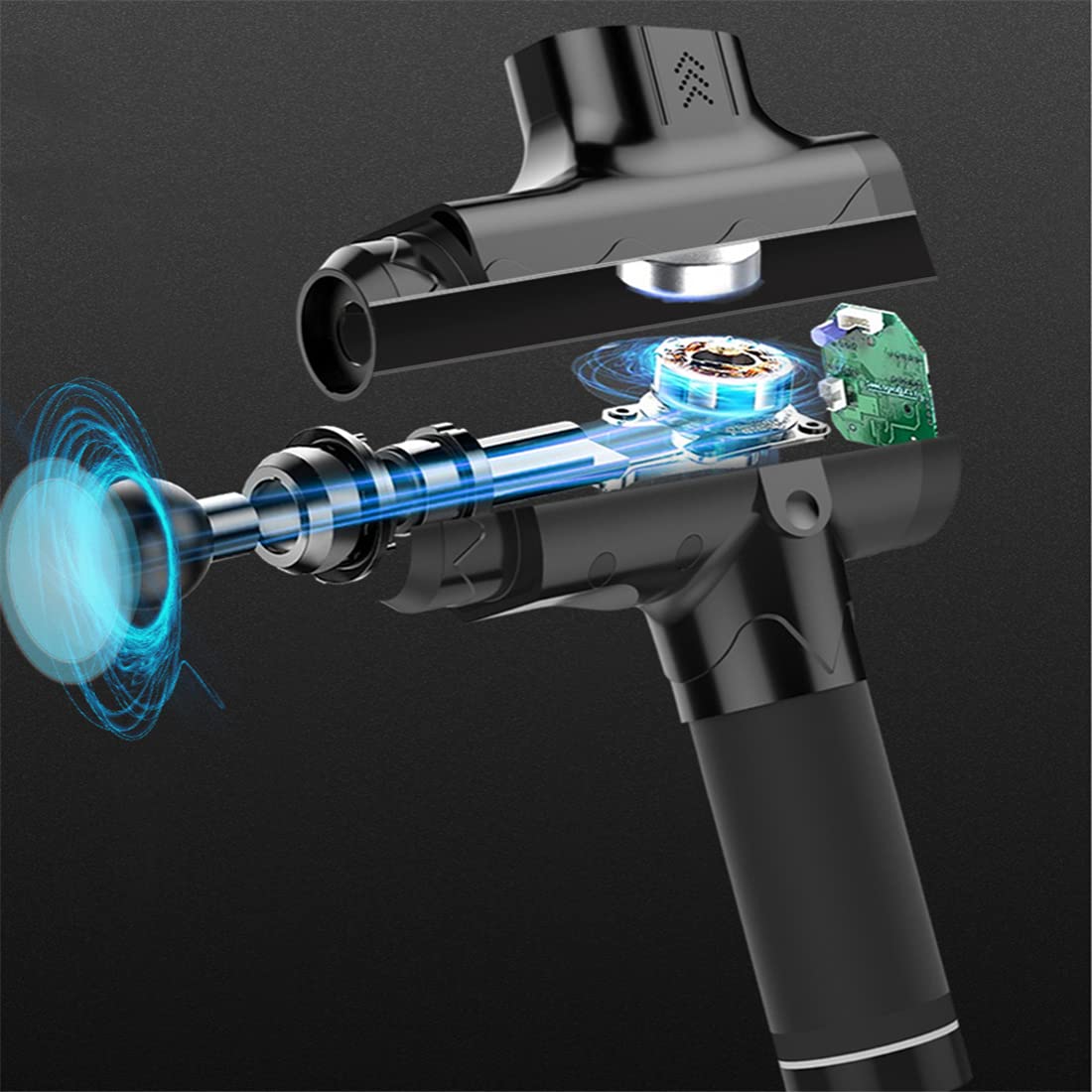 Pistola per Massaggi, Pistola per Massaggi Muscolari, Pistola da Massaggio Muscolare Eccellente E Confortevole, per Muscoli del Corpo, Schiena, Collo,Carbon Fiber