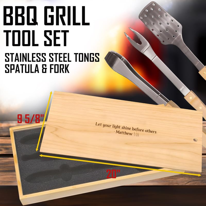 Set de herramientas para BBQ en acero inoxidable miniatura 3