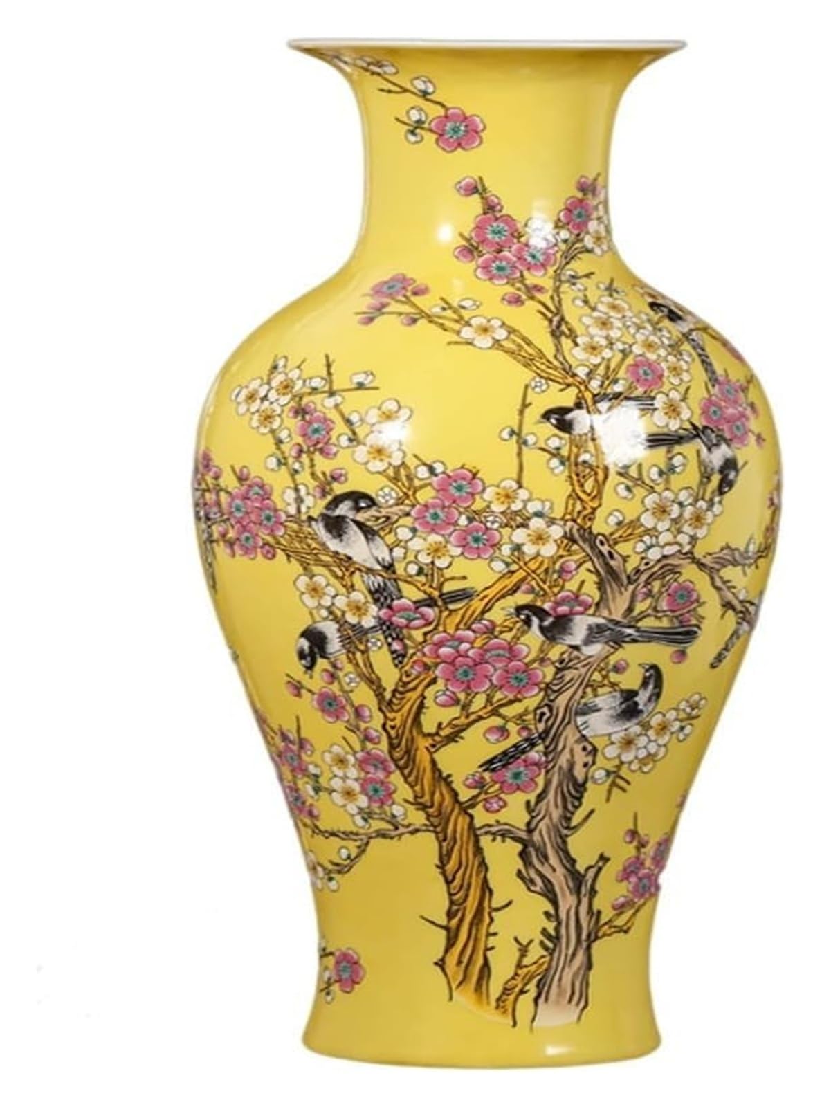 Vase Desktop Ceramic Ornaments Living Room Bedroom Flower Arrangement Porcelain(W18 x H36cm)