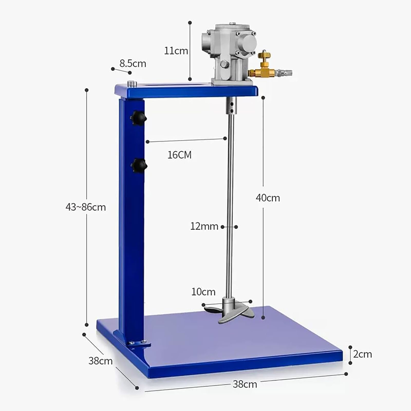 Genérico Mezclador neumático de Pintura. Mezclador Manual de Pintura eficiente con Soporte Elevador Ajustable para una Mezcla homogénea de líquidos viscosos. Ideal para Artistas y proyectos de bricol