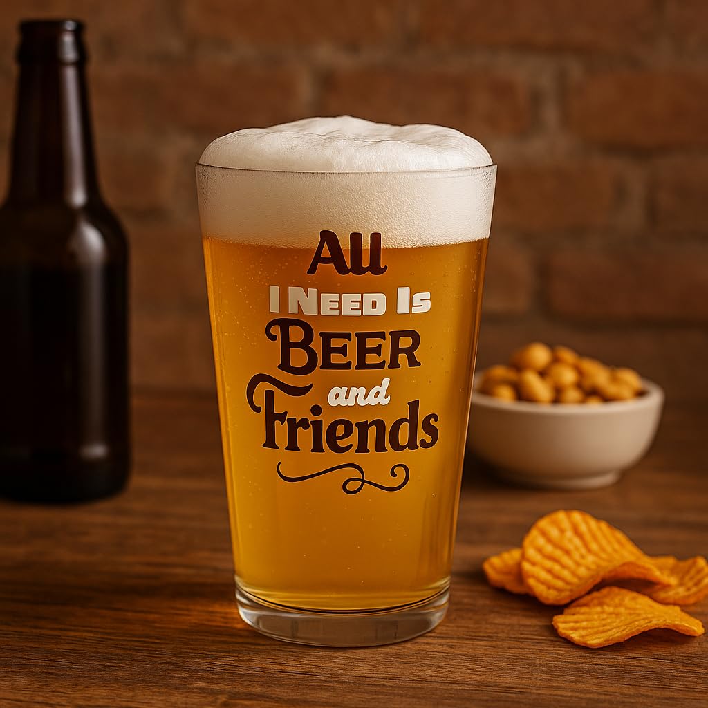 Luminarc Vasos de Cerveza, 50 cl, Set de 6, con Frase Decorativa, Aptos para Lavavajillas
