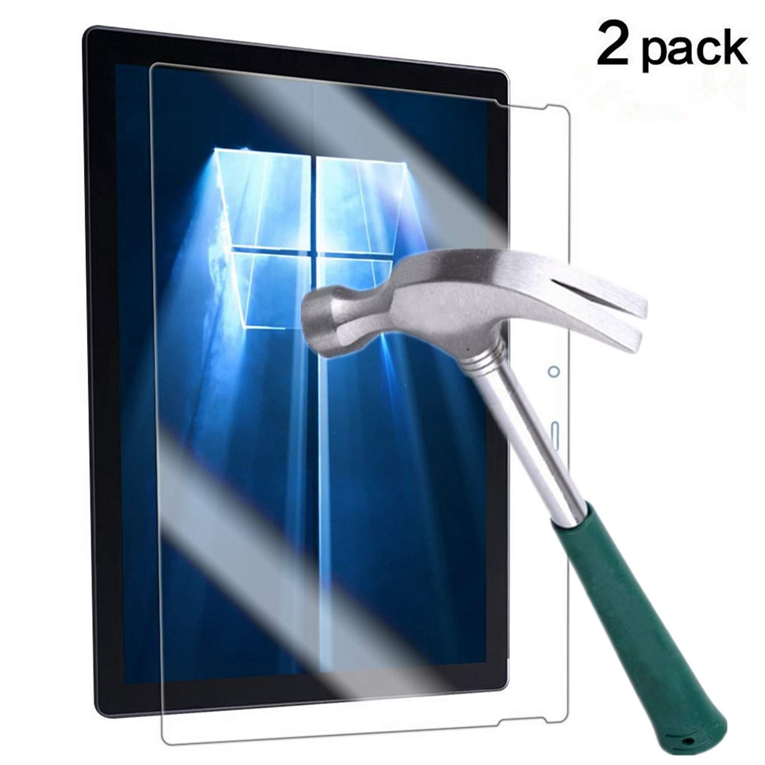 TANTEK TANTEK Anti-Scratch Tempered Glass Screen Protector for Microsoft Surface Pro 4-2 Pack