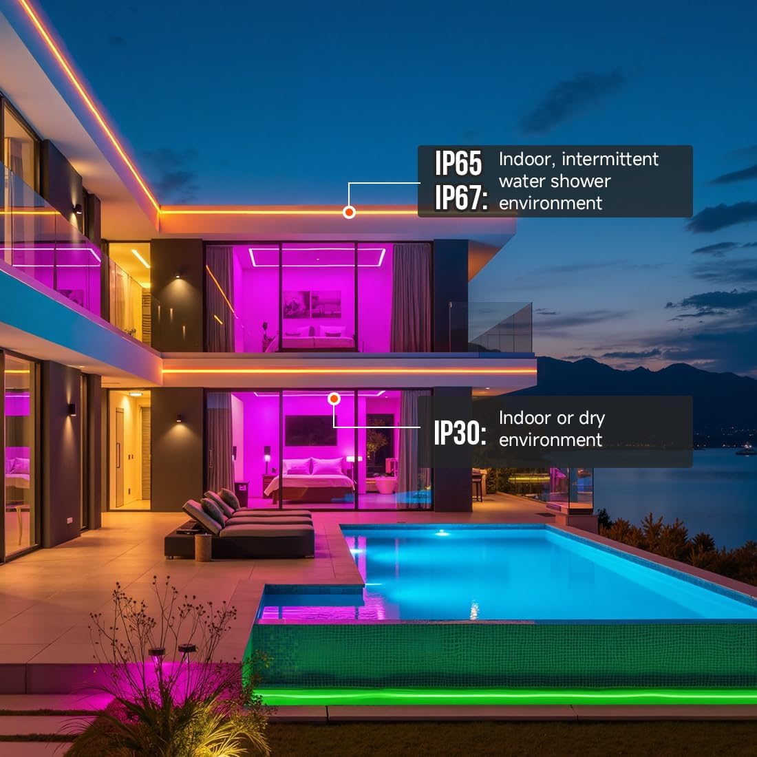 BTF-LIGHTING Highest Density RGBCCT 5 Colors in 1 LED 5050SMD RGB+ Tunable Color Temperature 2700K-6500K 16.4ft 112LEDs/m DC24V Multi-Colored IP30 12mm Width (No Adapter or Controller)