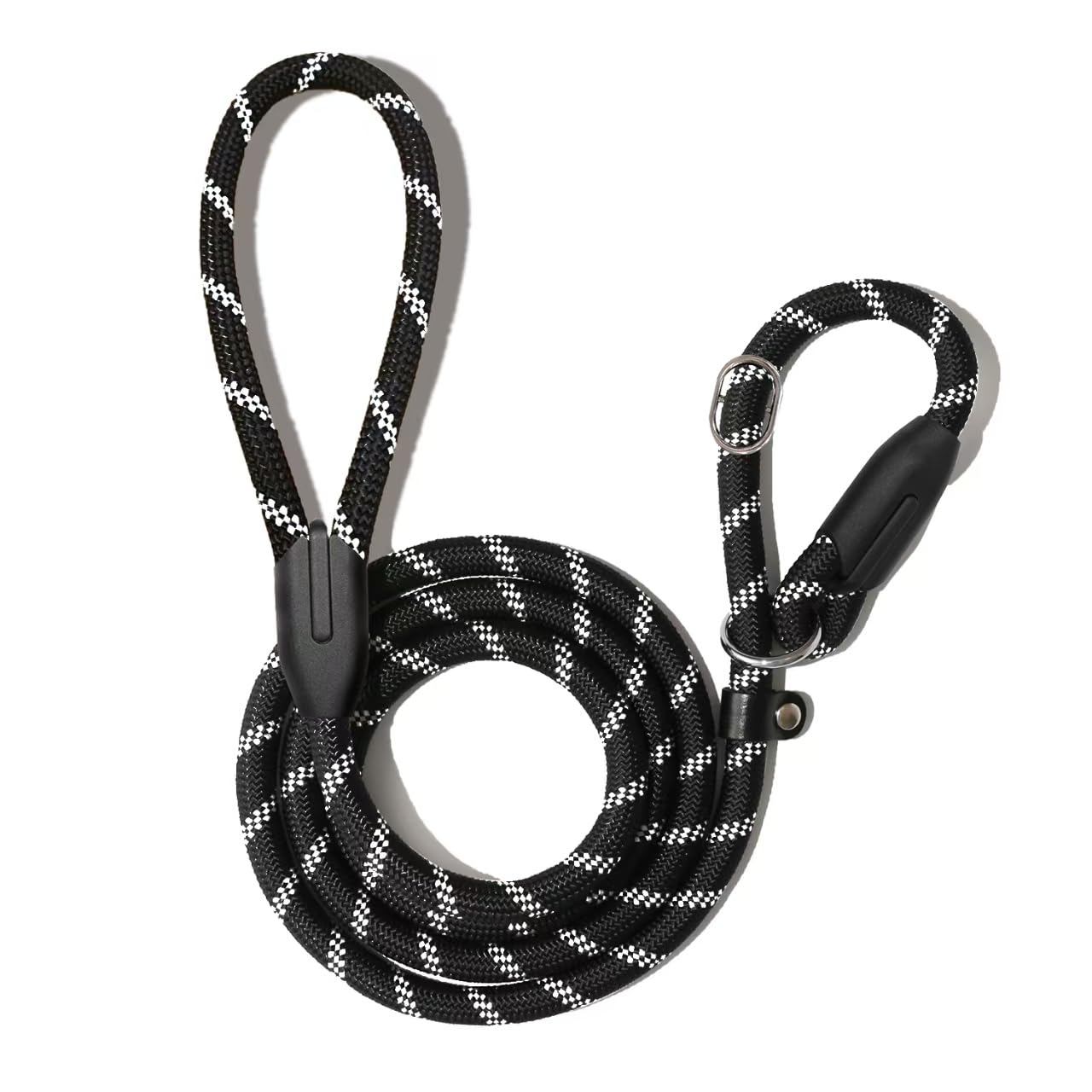WePet Dog Training Slip Leash, No Pull, Durable Reflective Lead, Puppy Heavy Duty Loop Rope, Comfortable Handle, 6 ft, 3/8 inch, diam. Black/White