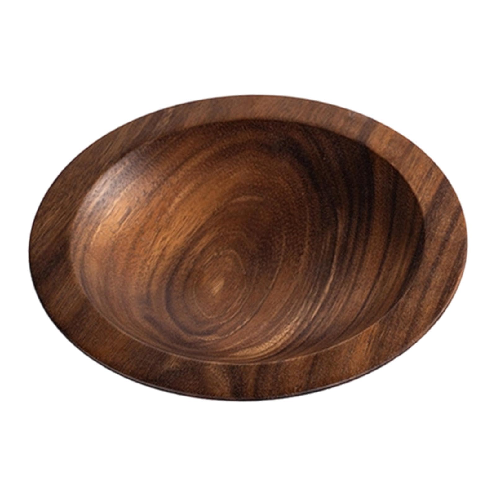 Ensaladera de Madera de con Líneas Curvas Y Superficie Lisa Bol para Mezclar Alimentos Recipiente para Guardar Frutas Cuenco para Servir Ensalad, S