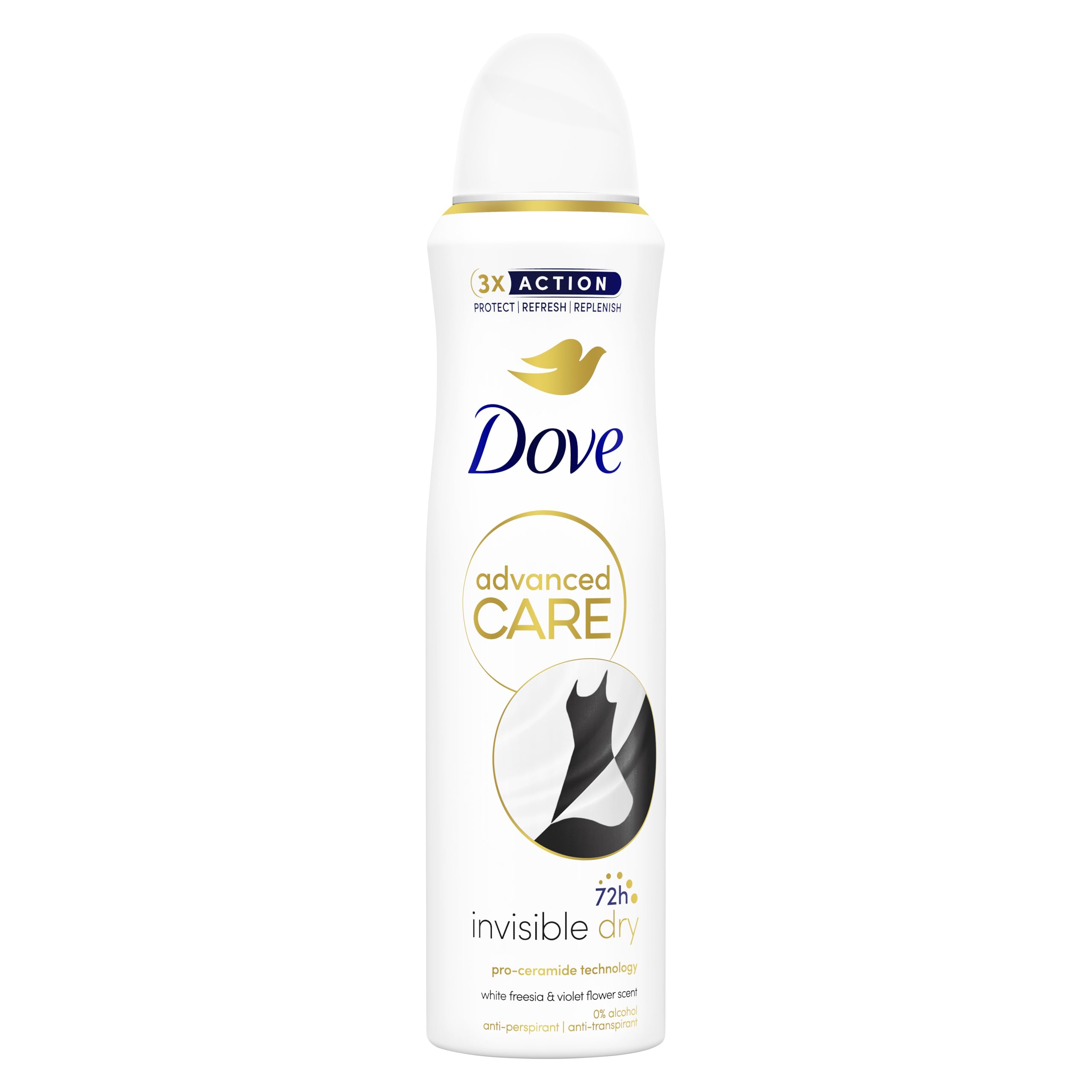 Dove Advanced Care Invisible Dry Women's Antiperspirant Deodorant Spray for 72 hour protection against sweat and odour with Pro-Ceramide technology 150 ml