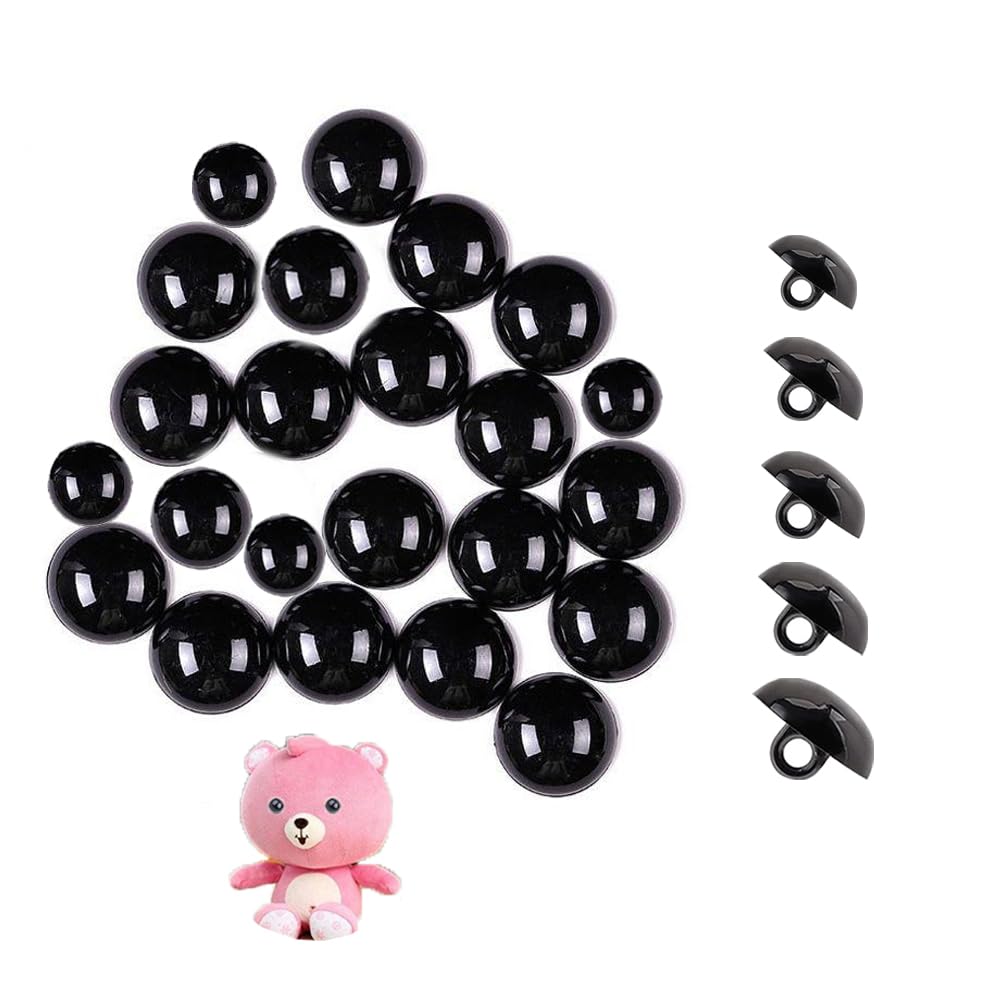 600 Pièces De Safety Eyes Amigurumi, Yeux Au Crochet Kawaii En Plastique 8-16 Mm Yeux D'Animaux Au Crochet Noir Avec Rondelles Yeux Et Nez De Poupée Pour Fournitures De Tricot Et De