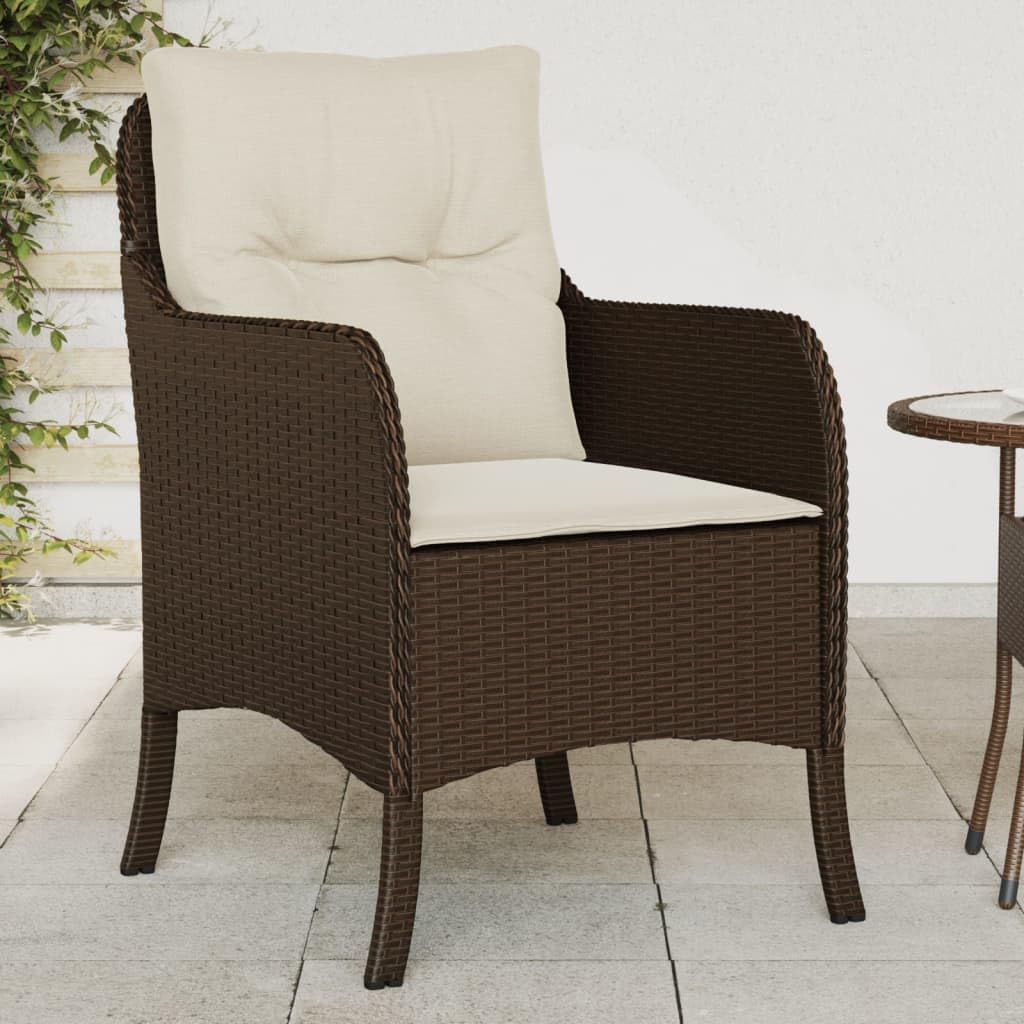 Chaises de jardin résine tressée marron pour éliminer le mal de dos