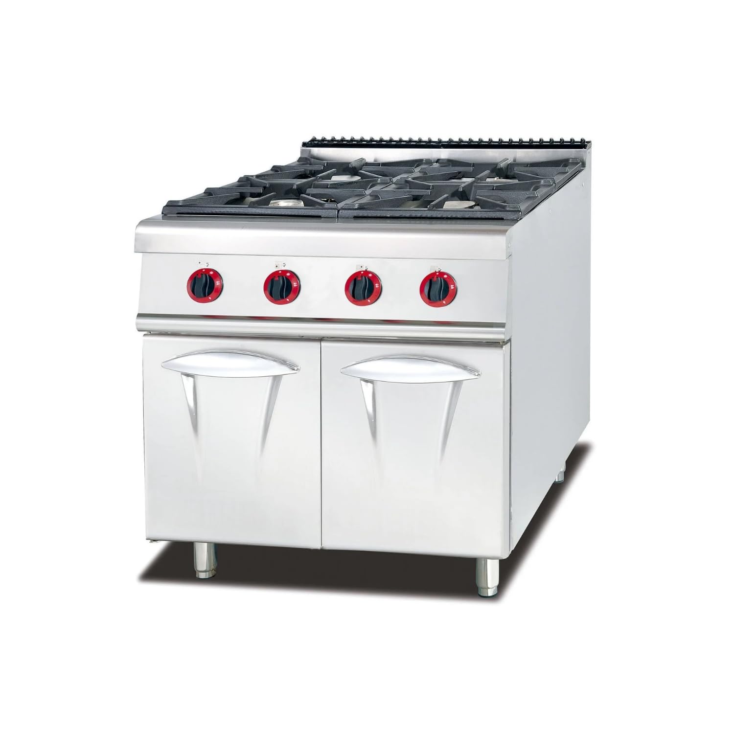 Ristoattrezzature - Cucina a Gas potenziata 4 fuochi su vano chiuso 23 kW S/70 80x70 cm - Uso Professionale