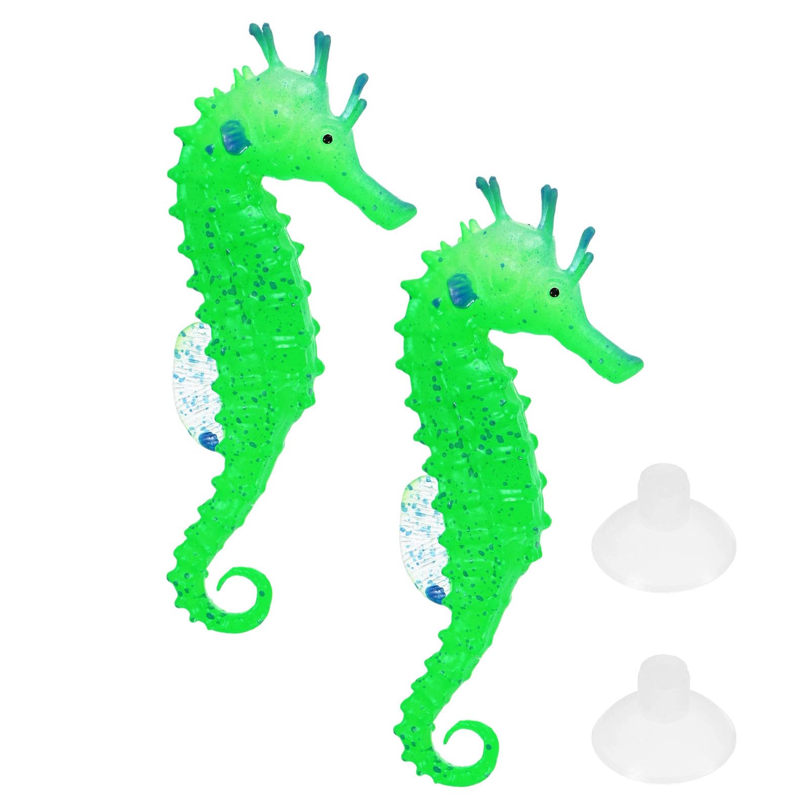 M METERXITY 2-Pack Artificial Glowing Sea Horse 3.74"x1.57", Green
