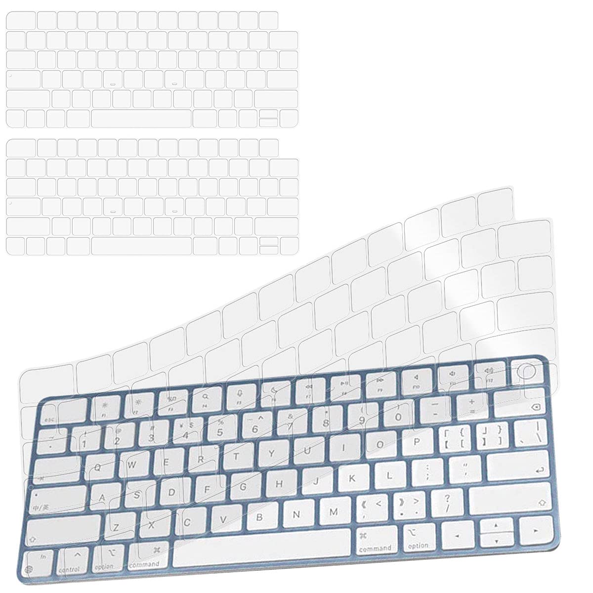 JIML Keyboard Cover for 2021 Newest iMac 24 inch Magic Keyboard with Touch id Cover Premium Ultra Thin High Transparent Clear TPU Keyboard Cover Skin Protector (2 pcs Transparent)