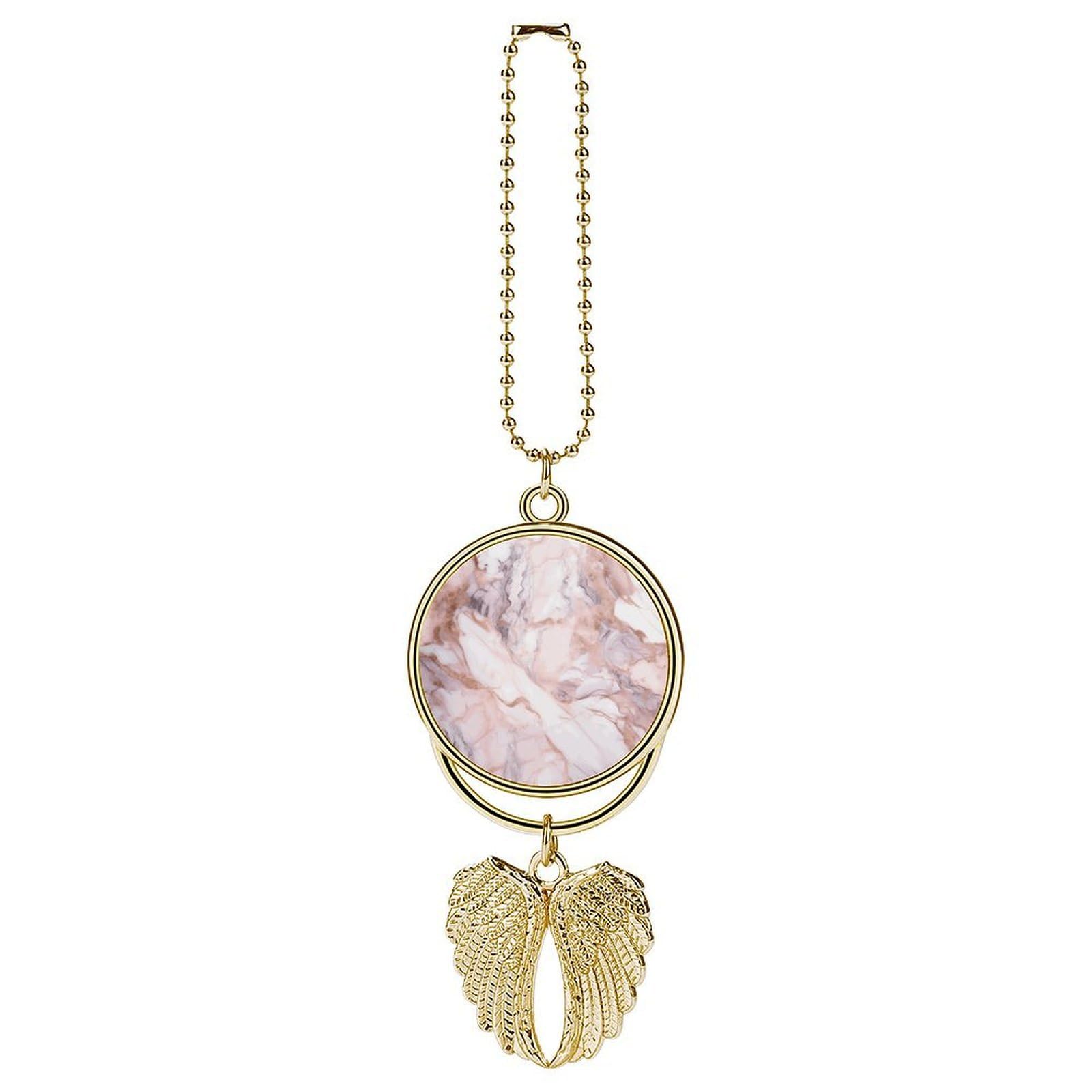 White Marble Pattern Car Charm Alloy Car Rear View Mirrors Hanging Ornaments Stylish Car Pendant Funny Auto Hanging Accessories Car Hanging Ornaments Gift for Women Men