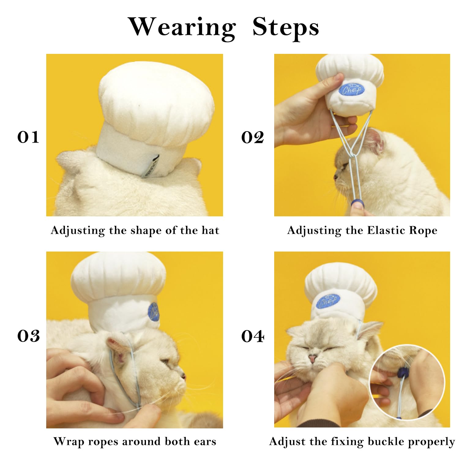 MeiAOBest Pet Chef Hat,Cat Halloween Costumes Hat, Dog Cooking Chef Cap,Pet Costume Chef Cosplay Hat for Cat Dog - Image 3