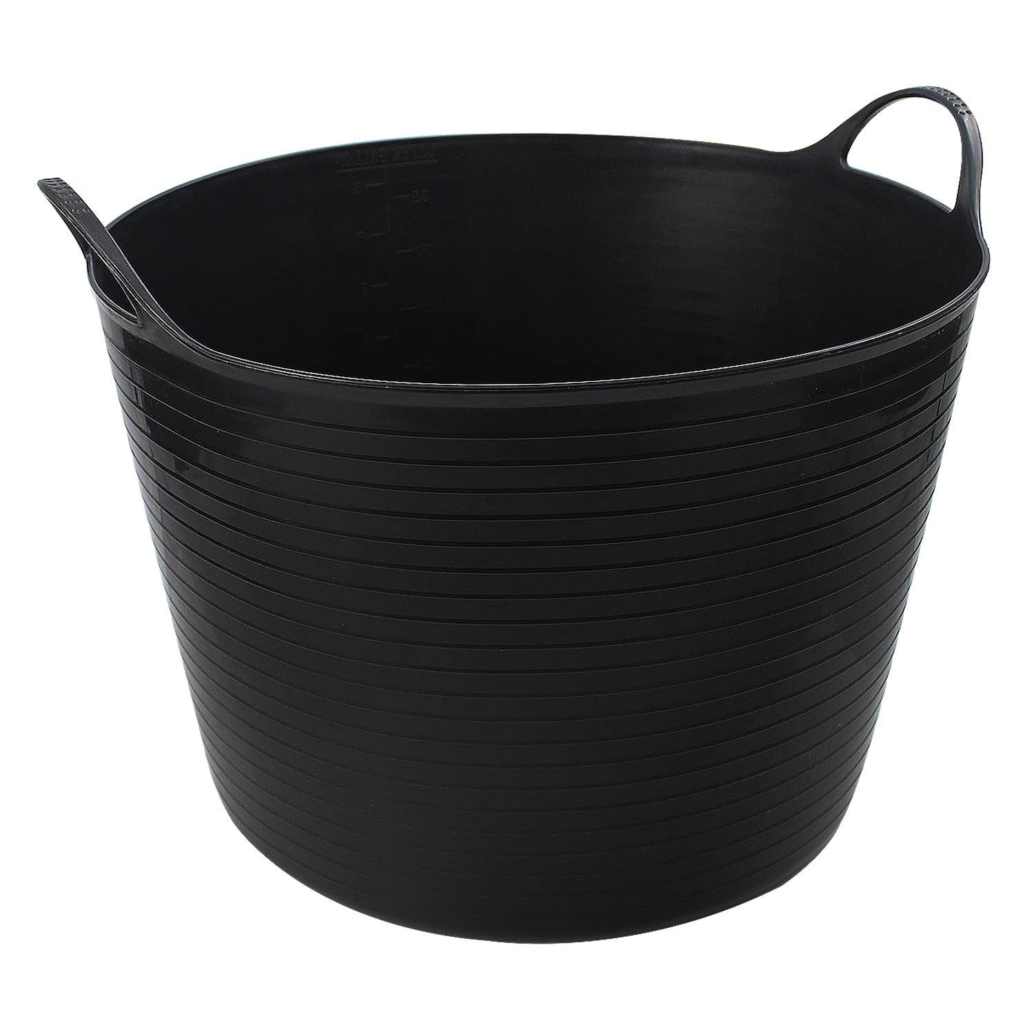 Builders Basket Tool Trug Flexible Flexi Box Garden Bucket Large Plastic Storage (ONE 42L BLACK PLASTIC TRUG)
