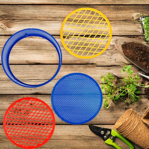 DOITOOL 2 Juegos Cedazo de Suelo de Plástico para Jardín, Herramienta Manual para Tamizar Tierra 1 Marco y 3 Mallas Intercambiables, Cedazo de Malla Fina para Filtrar Piedras y Arena, Kit - imagen 3