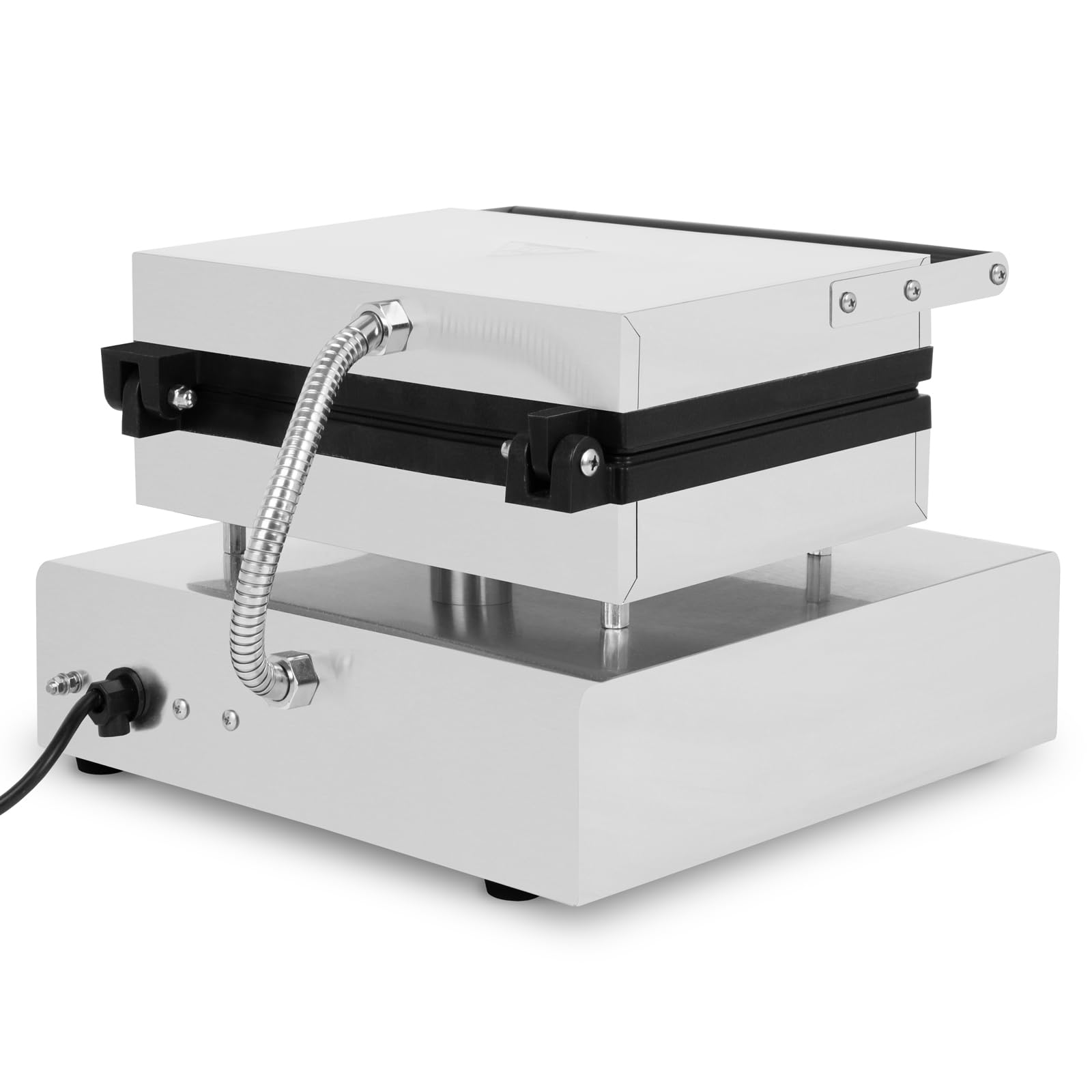 VERTES Macchina per Waffle su Stecco, 6 Waffle alla Volta, 120 pezzi/h, Regolabile 0-300°C, Antiaderente, Piastra in Ghisa con Corpo in Acciaio Inox, Waffle Maker 1550 W, Timer, Manico Termoresistente