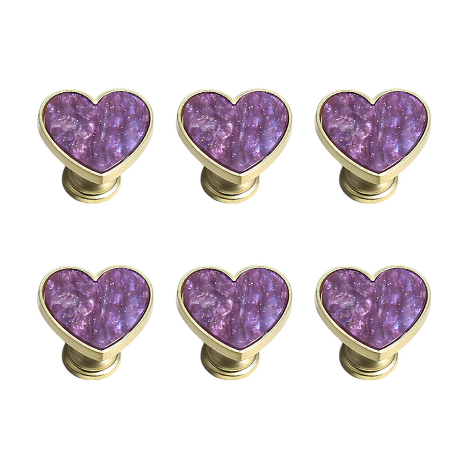 Zinc Alloy Heart Cabinet Knob Set of 6 Decorative Drawer Pull Hardware for Nightstands Dressers Cabinets and Doors Heart Cabinet Knobs Drawer Pull Set Dresser Hardware Nightstand Knobs Decorative Zinc