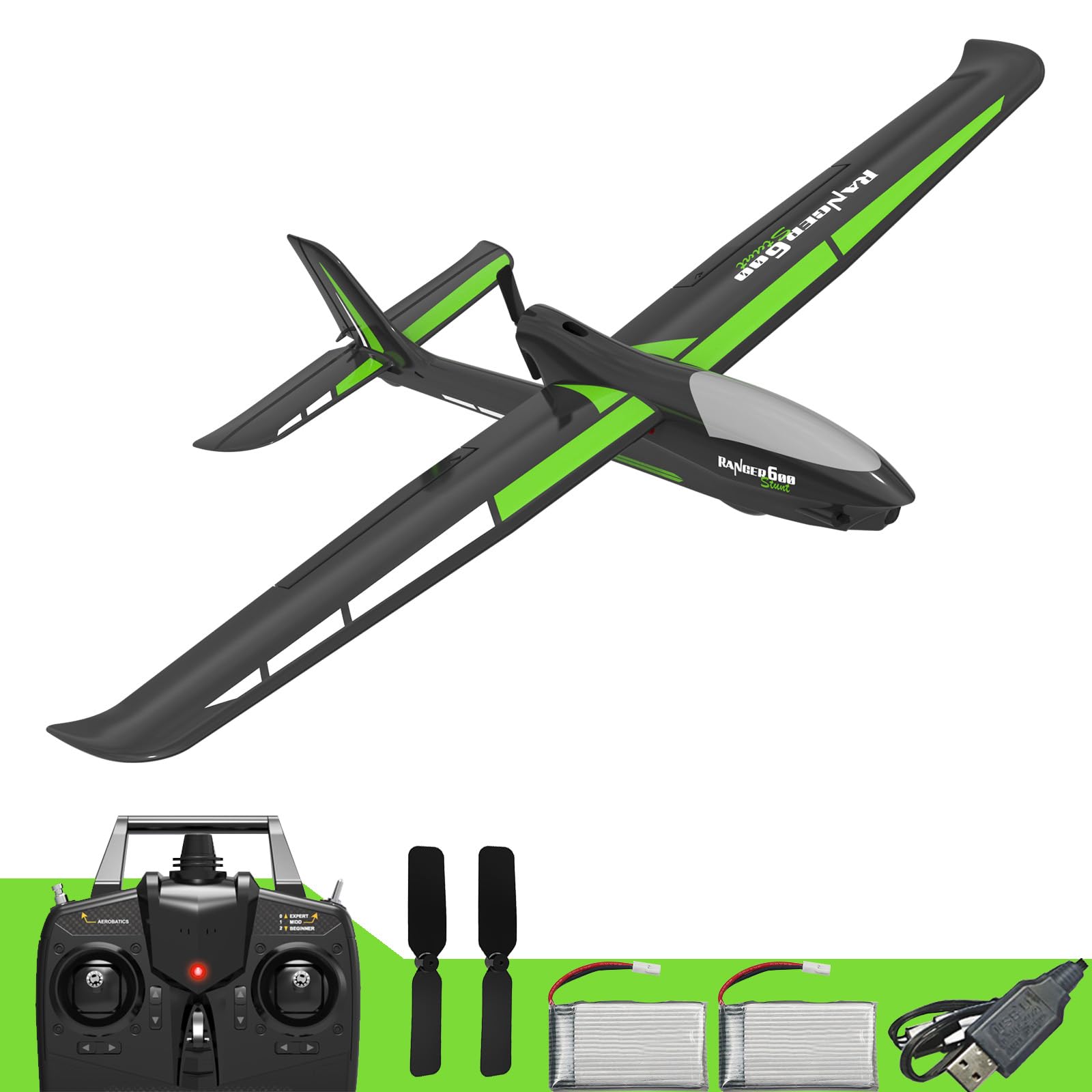 RC Airplanes, 4-CH 6-Axis Gyro Ranger600 RC Plane Glider Ready to Fly, 2.4GHz 23.62" Wingspan Remote Control Plane with Xpilot Stabilizer, Excellent Glider Performance for Adults (761-2 Pro)