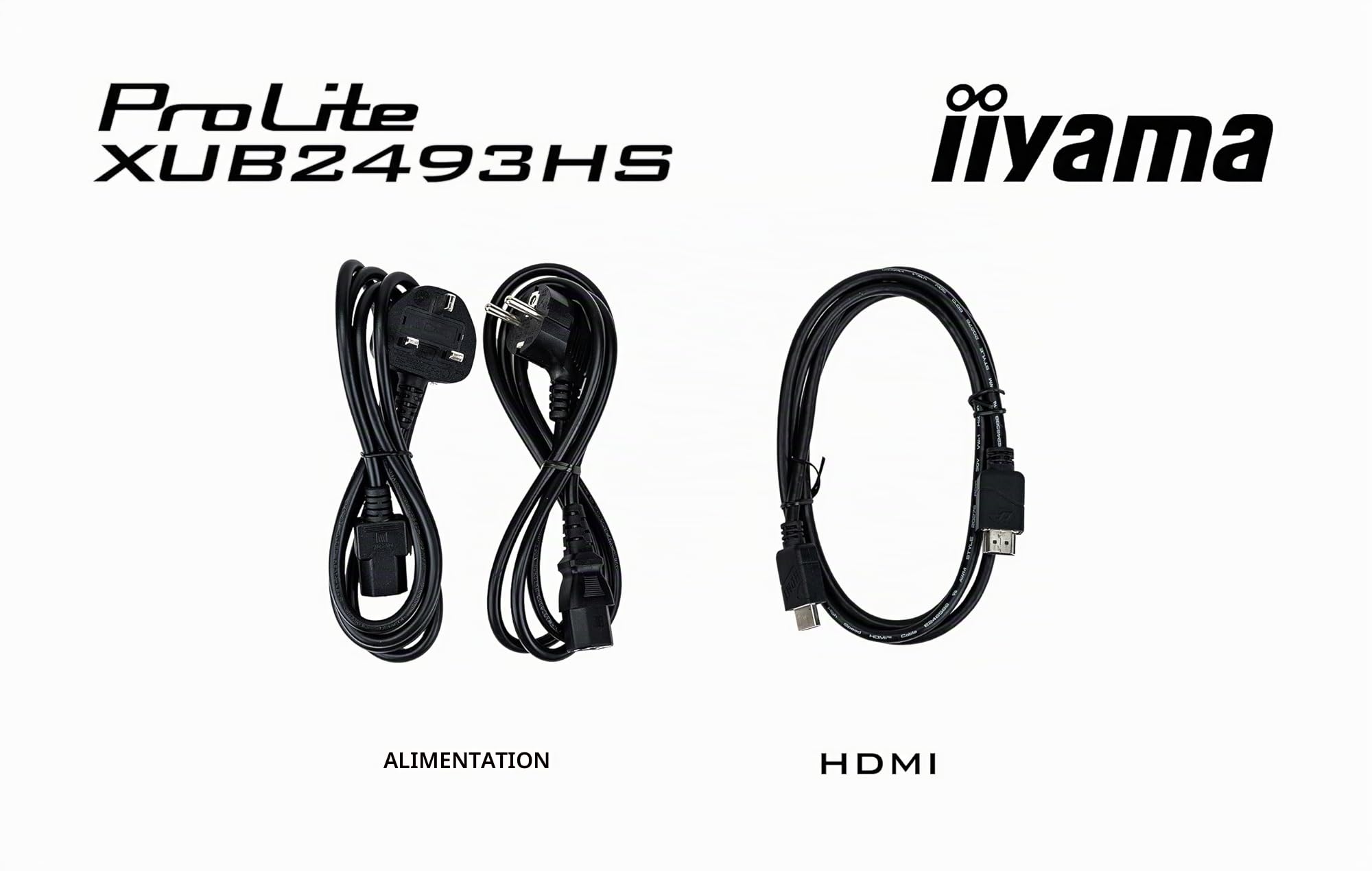 Iiyama Ecran 23,8'' Noir Dalle IPS Ultra Mince 16:9 1920x1080 0.5ms 100Hz 250 CD/m² HDMI DP HPs 15cm Pied réglable en Hauteur + Pivot TCO XUB2493HS-B6