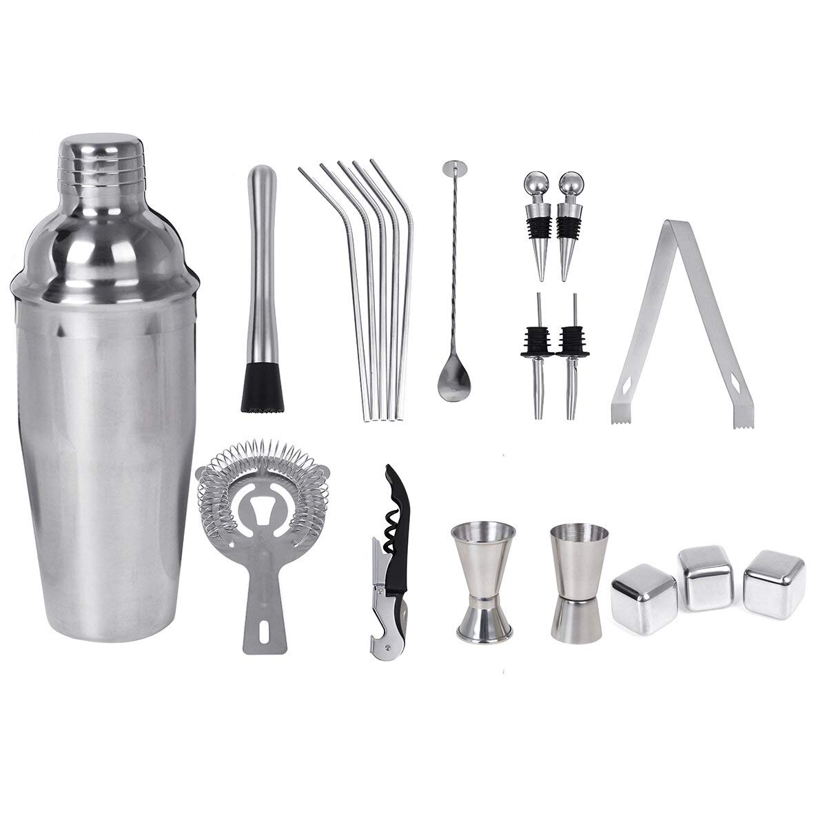 20PCS 750ml Stainless Steel Cocktail Shaker Cocktail Shaker Drink Set Cocktail Shaker