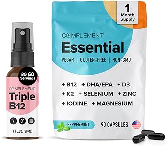 Complement Essential Vegan Multivitamin & Triple B12 Spray Bundle – Comprehensive Nutritional Support for Plant-Based Diets