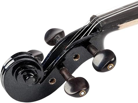Ktaxon Acoustic Electric Violin, 4/4 Violin with EQ preamp and Ebony Accessories, Full-size Violin with AUX Cable, Shoulder Rest, Rosin, Extra String and Cleaning Cloth (Black)
