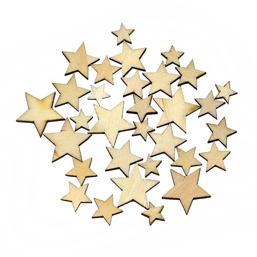 EXCEART 400pezzi Bottoni Legno Forma Di Stella Per Scrapbook e Fai Da Te e Naturali Per Cucire e Decorare