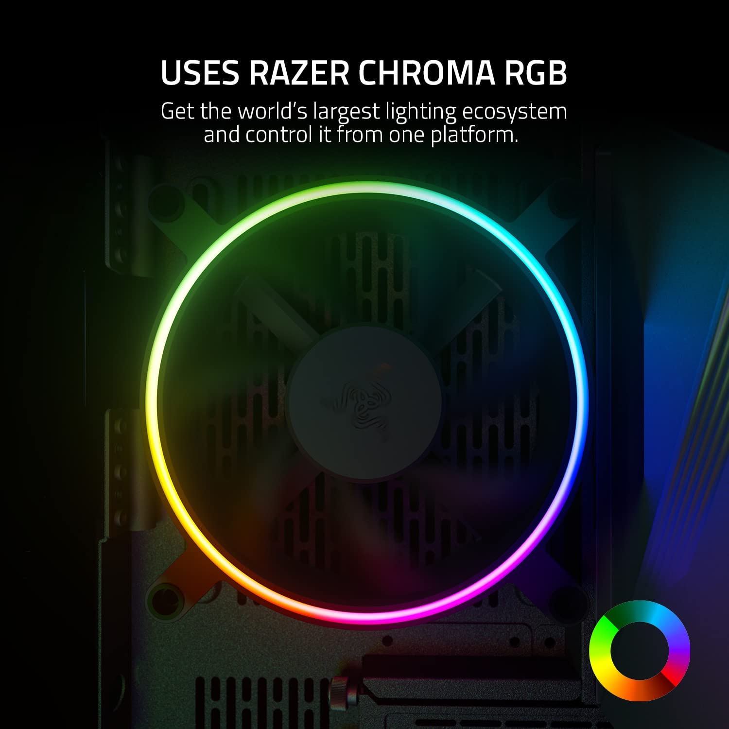 Razer Kunai Chroma Hydraulic RGB LED PWM Performance Fan (140mm) - Ventilador hidráulico aRGB PC (conecten hasta 8 Ventiladores, Soporte para Controladores de Ventilador PWN) 1 Ventiladore
