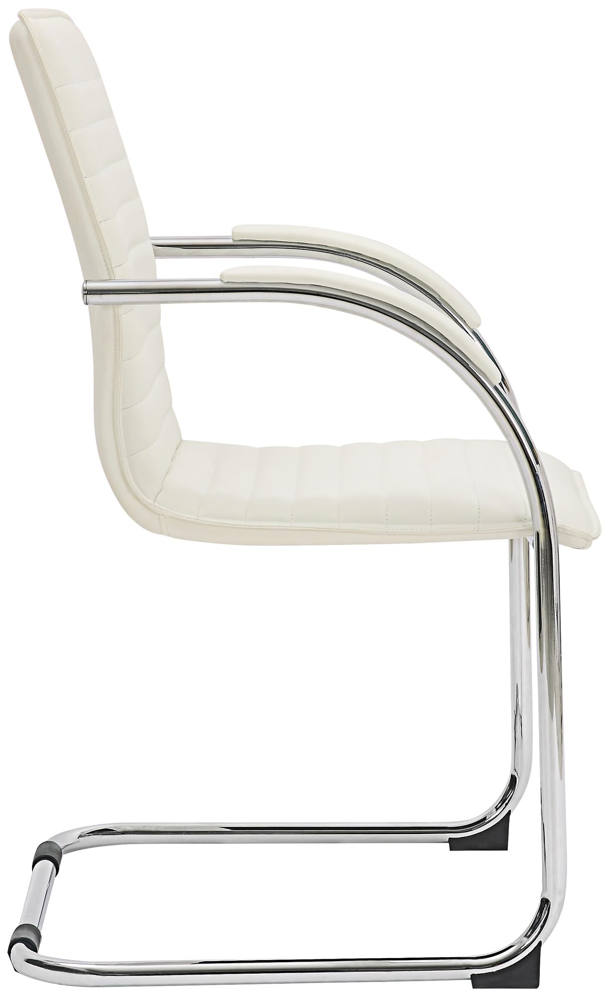 CLP Chaise Visiteur Tira Similicuir I Chaise Cantilever avec Assise rembourrée, Couleur:Blanc