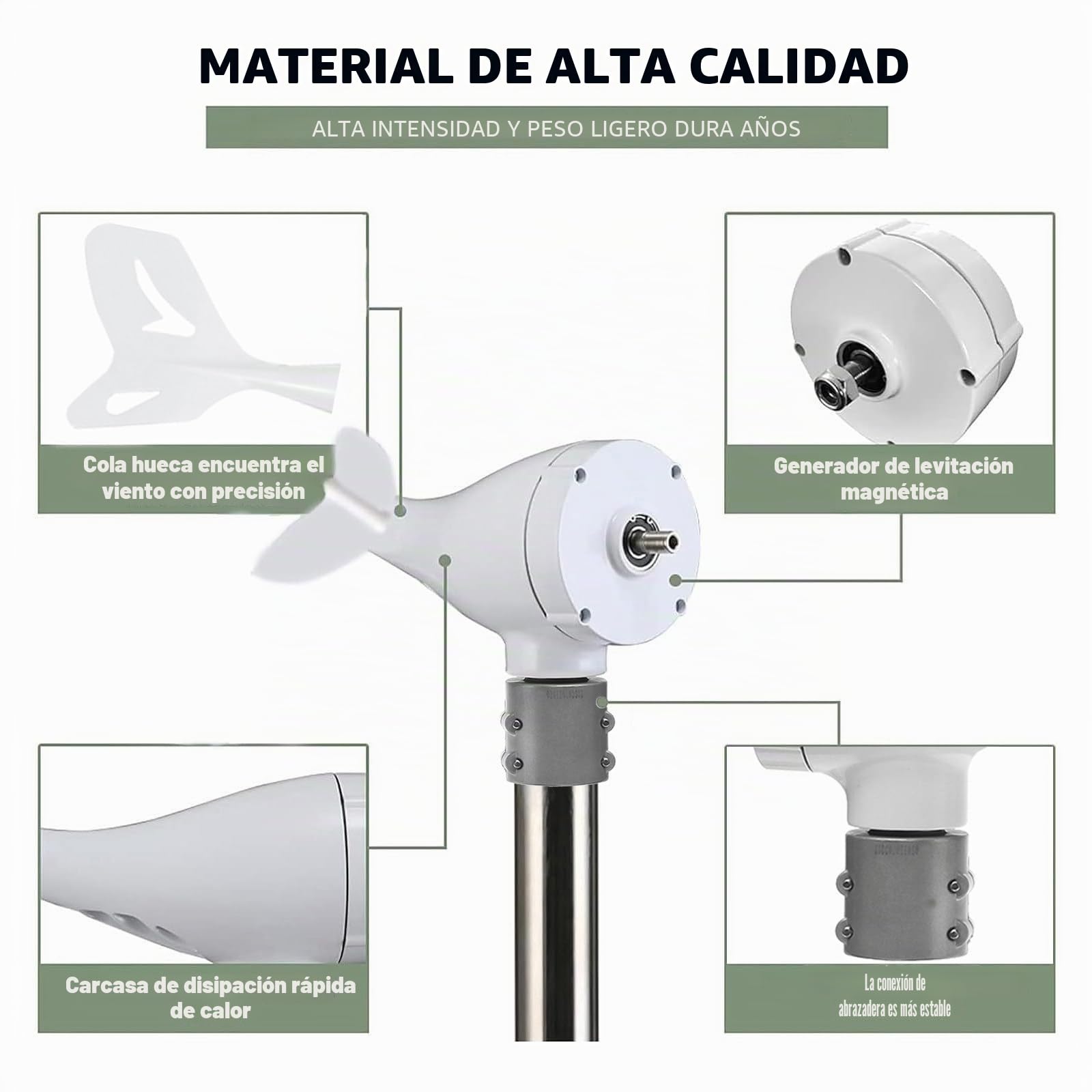 Generador de Turbina Eólica de 14000W, Generador de Molino de Viento de 8 Aspas, Generador de Imán Permanente de CA Trifásico, Generador de Turbina Pequeña para El Hogar,220V