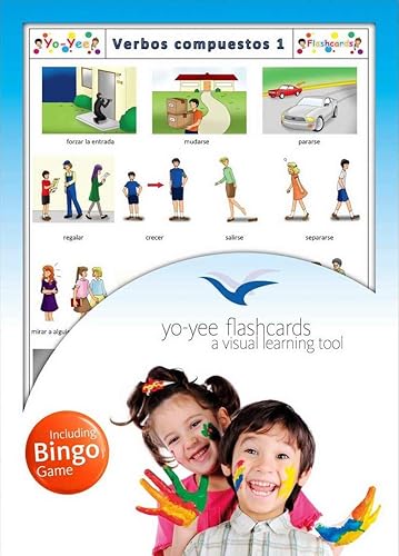 Phrasal Verbs Flashcards en español – Tarjetas flash con juego de bingo a juego para niños pequeños, niños, niños y adultos – Tamaño 4.13 × 5.83