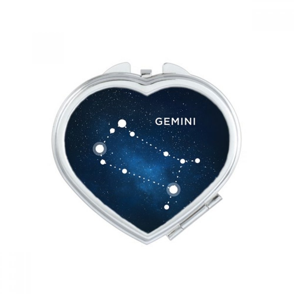 Miroir de poche constellation Gémeaux compact mignon pour retouches maquillage en voyage