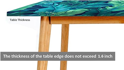 Miniatura 4 de Manteles ajustables hawaianos rectangulares, con borde elástico de hoja de palma verde, decoración del hogar, mantel de poliéster, tela a prueba de