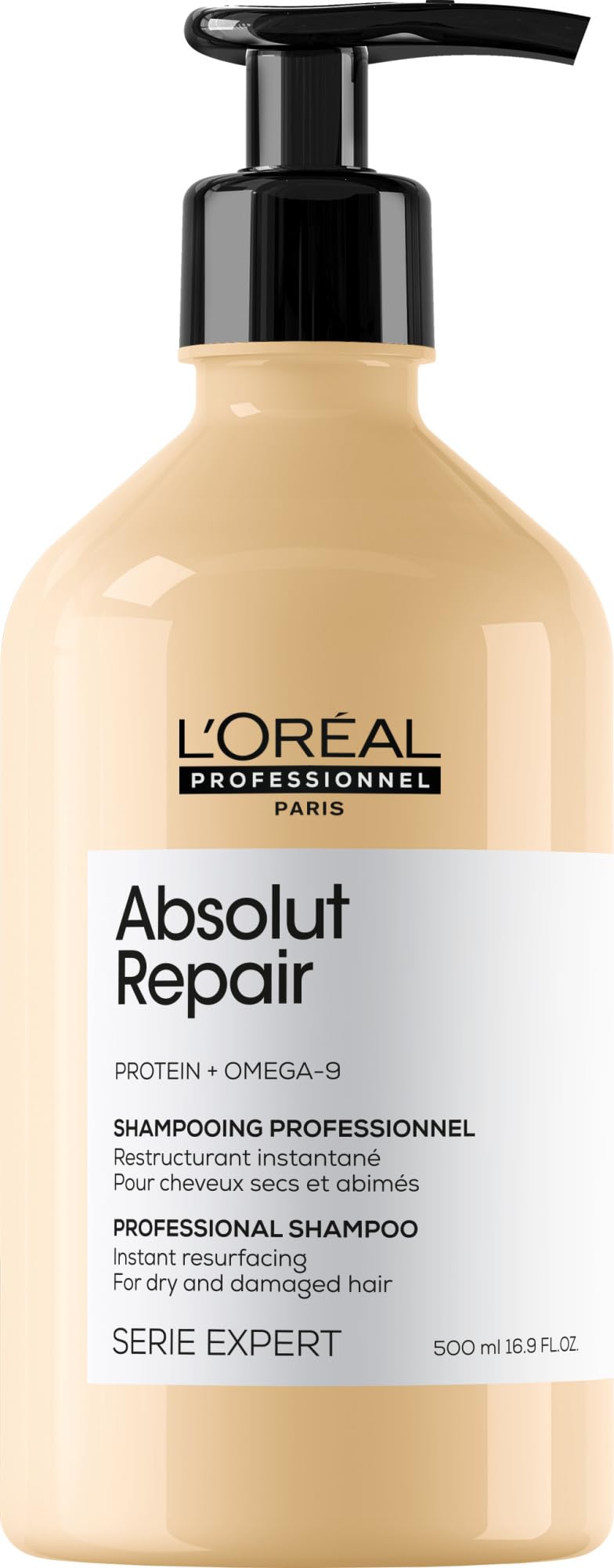 L’Oréal Professionnel Absolut Repair Hydrating Shampoo 500ml, for Dry hair, intense softness & shine, moisturising & nourishing