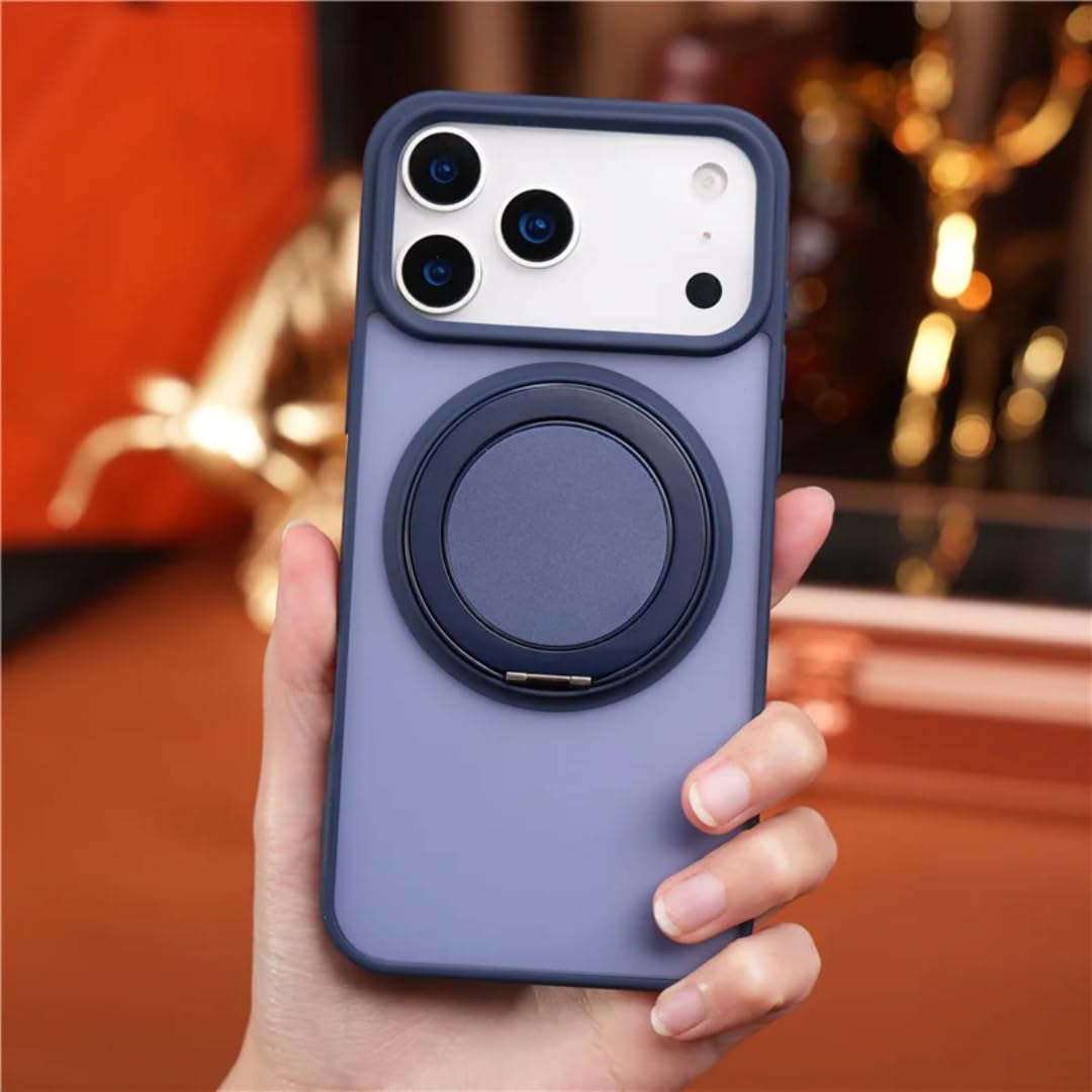 Coque iPhone 12 Pro antichoc étui bleu mat avec bague support aimanté - 8