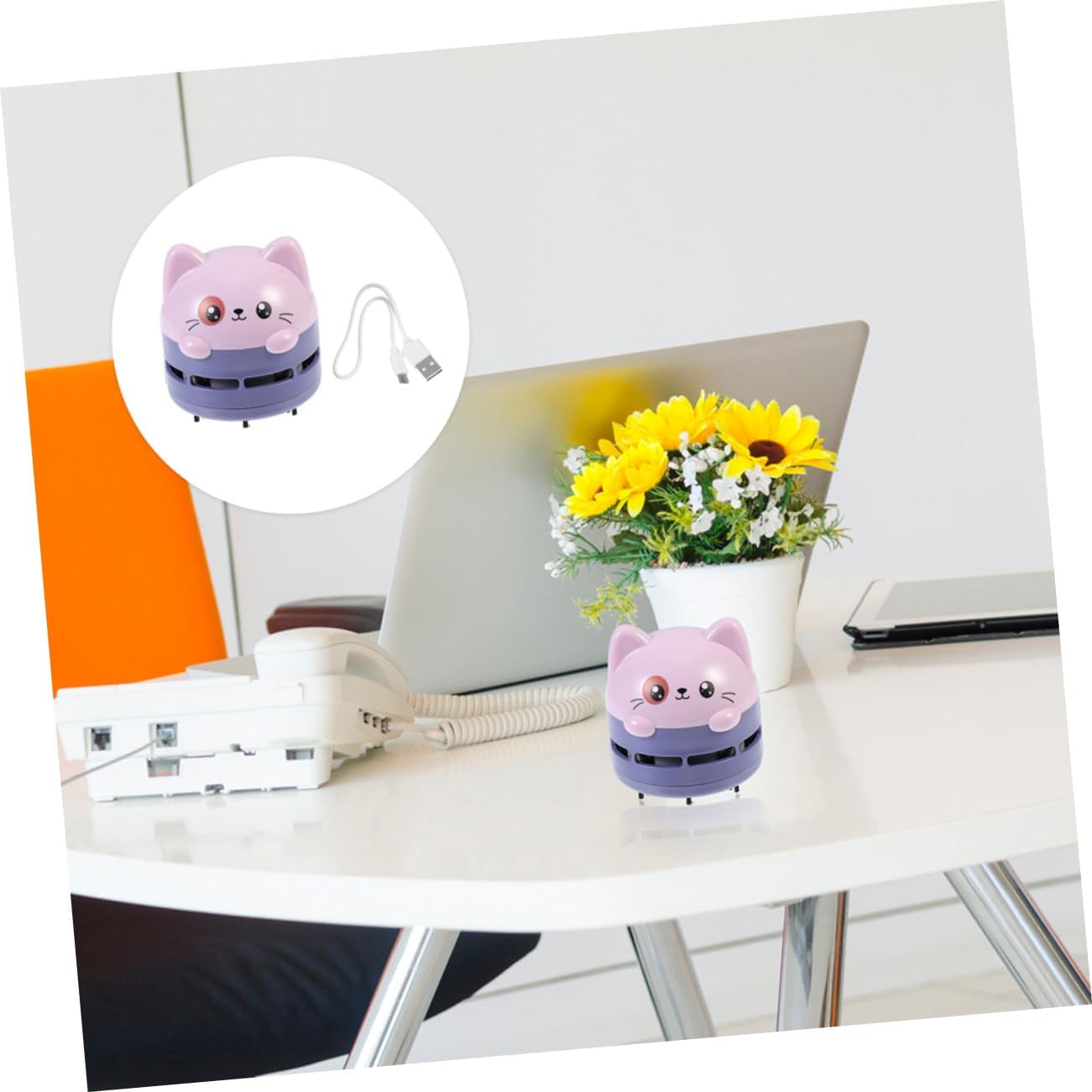 Mini Vacuum Cleaner Portable Desktop Dust Cleaner Handheld for Office and Home Use Purple Compact Design