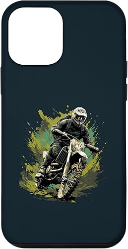 iPhone 12 mini moto de la suciedad camuflaje motocross bicicletas para niños caso