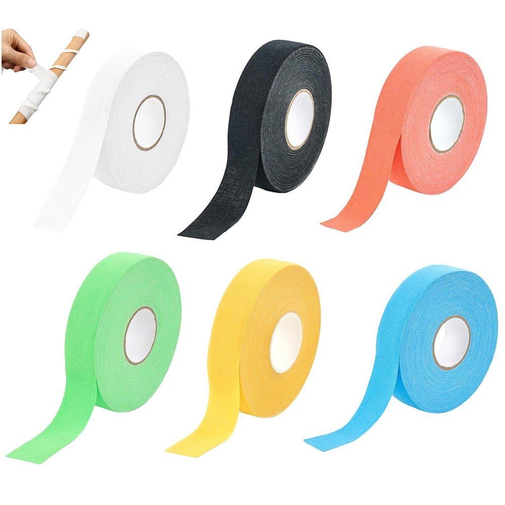 Bande de hockey antidérapante en lot de 6 rouleaux colorés pour crosse et tennis