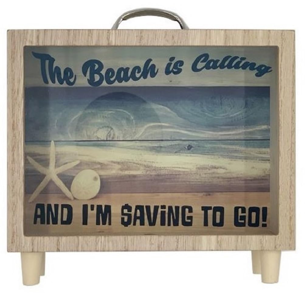 Tirelire en forme de valise The Beach is Calling 19,1 cm pour ne plus gaspiller votre monnaie