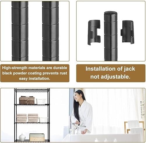 Miniatura 20 de Estantería de almacenamiento de 5 niveles, estante NSF ajustable en altura, estantes de alambre organizador de acero para lugares pequeños, cocina