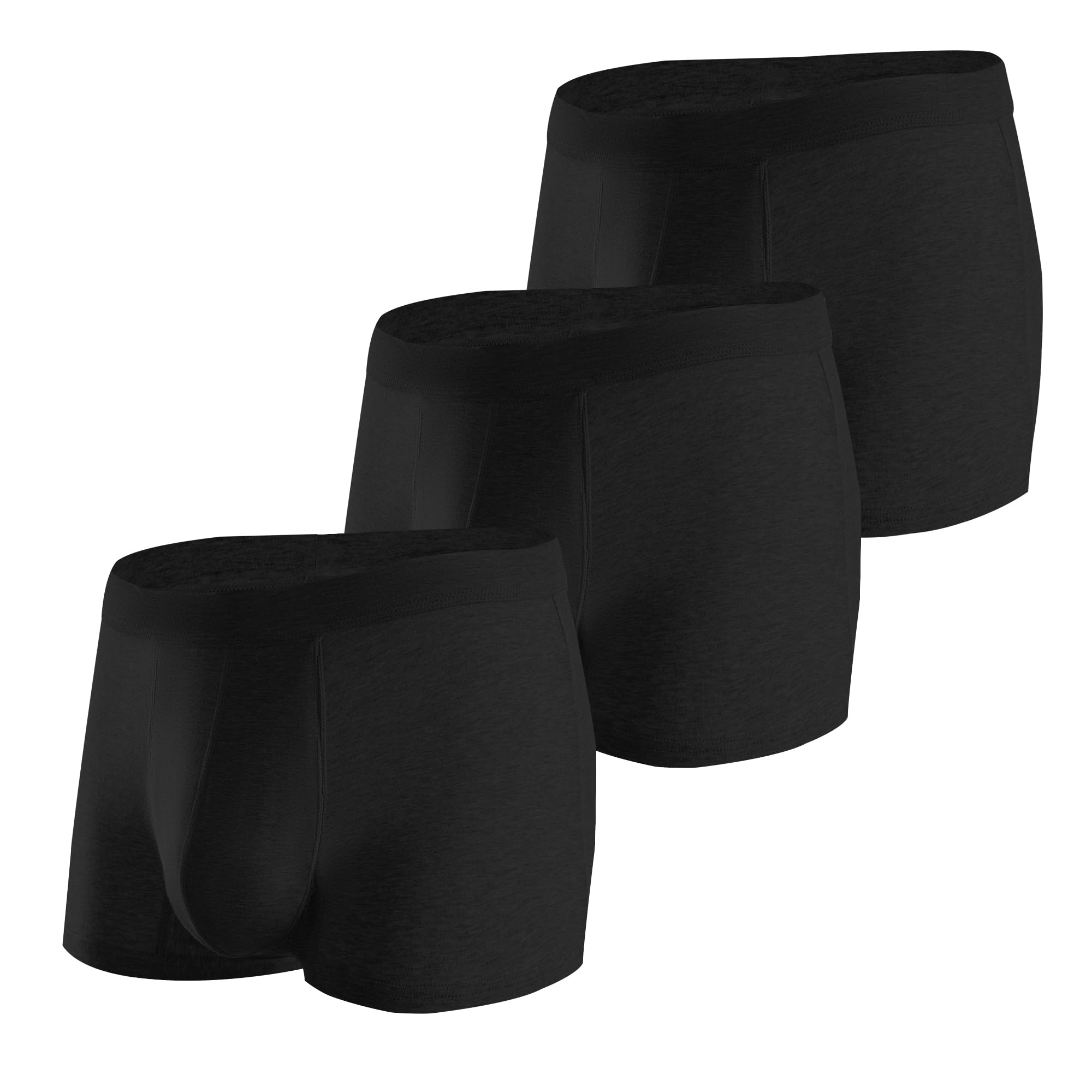 BATTEWA Inkontinenz Pants Männer 50ML Saugfähige Waschbare Inkontinenz Boxershorts, Wiederverwendbare Auslaufsichere Unterhosen 3er Pack, Schwarz, XL