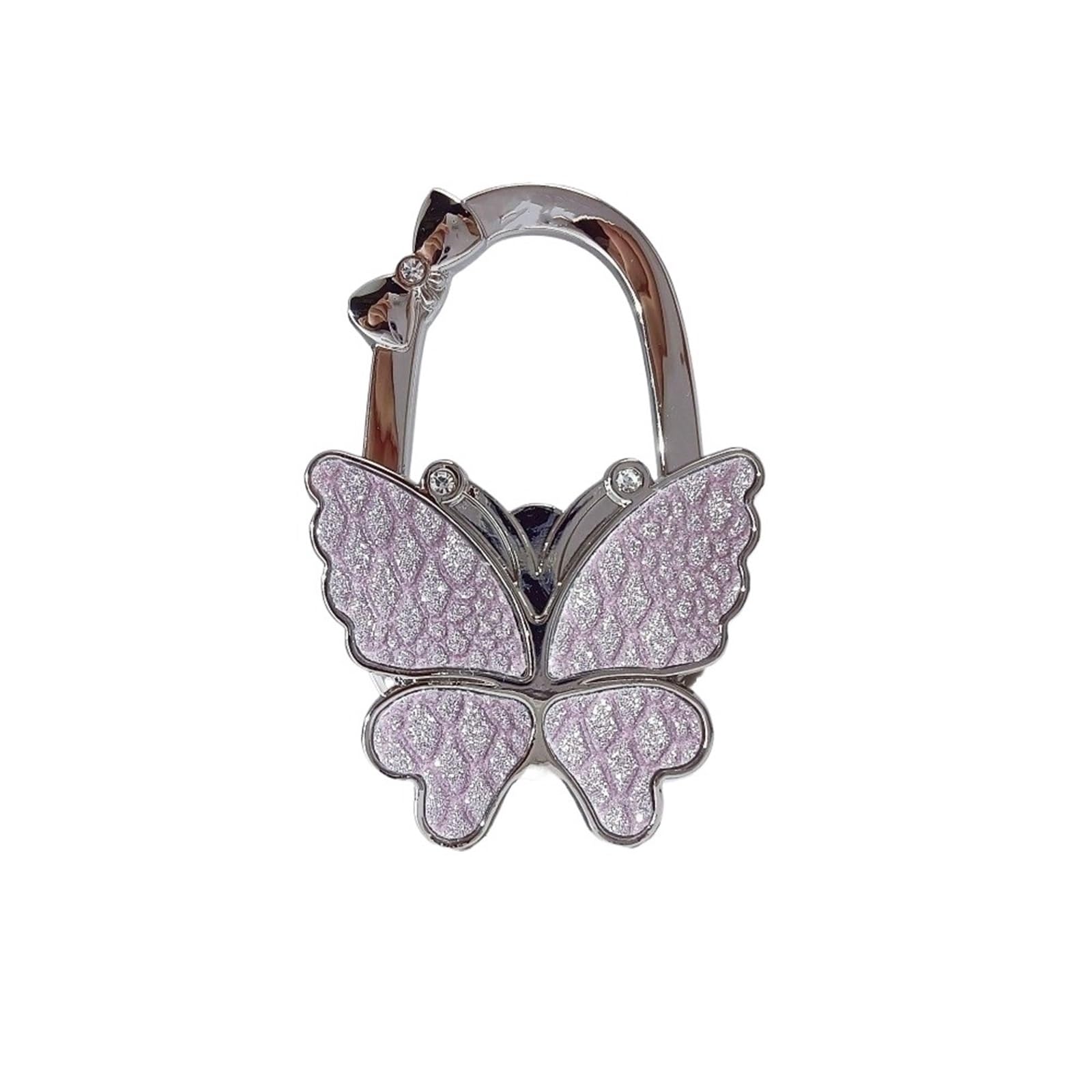 DUEXIOLY Bag Hooks for Table Foldable Handbag Hook for Women Portable Bowknot Purse Bag Hanger for Table for Storage(Light Pink)