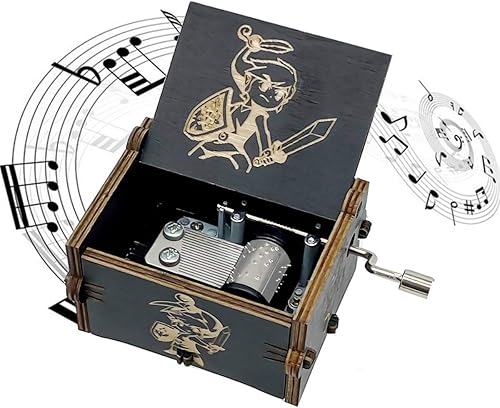 Zelda - Caja de música de madera manivela de madera caja musical con temática de leyenda de Zelda regalo antiguo para bodas San Valentín Navidad Zelda - Caja de música de madera manivela de madera caja musical con temática de leyenda de Zelda regalo antiguo para bodas San Valentín Navidad
