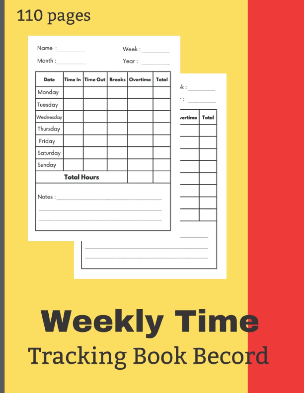 Buy Weekly Time Sheet Tracking Book Becord Large Weekly Time Sheet Log